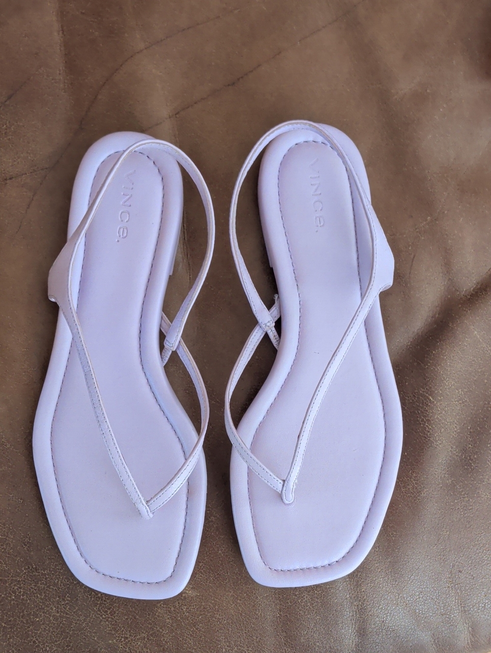 Vince Lavender Slingback Thong Sandals Square Toe